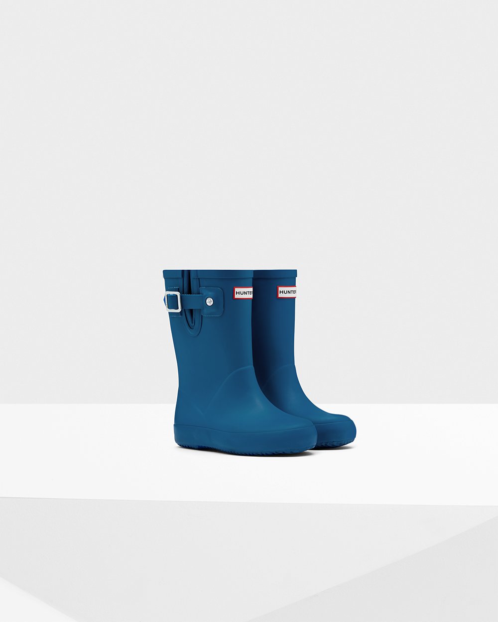 Botas de Lluvia Hunter Niños - Original First Flat Sole - Azules - WTZXRCB-41